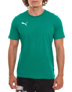 T-Shirts & Tank Tops*PUMA 2er Pack TeamGoal 23 Casual Herren T-Shirt mit Logo-Stickerei Baumwoll-Shirt Fußball 656578 Grau, oder Grün Gelb