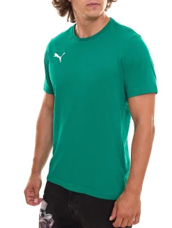 T-Shirts & Tank Tops*PUMA 2er Pack TeamGoal 23 Casual Herren T-Shirt mit Logo-Stickerei Baumwoll-Shirt Fußball 656578 Grau, oder Grün Gelb