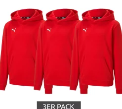 Pullover & Sweater*PUMA 3er Pack teamGOAL 23 Casuals Kinder Hoody mit Kängurutasche Kapuzen-Pullover für Jugendliche Jungen & Mädchen 656711 01 Rot