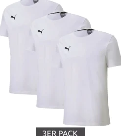 T-Shirts & Tank Tops*PUMA 3er Pack TeamGoal 23 Casual Kinder Sport-Shirt für Jungen & Mädchen Baumwoll T-Shirt mit Logo-Stickerei 656709 04 Weiß