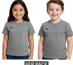 T-Shirts & Tank Tops*PUMA 6er Pack TeamGoal 23 Jungen & Mädchen Sport-Shirt Baumwoll-Shirt mit Logo-Patch T-Shirt 656709 in Grün, Schwarz, Grau, Gelb, Rot oder Weiß