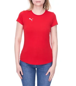 Fitnessmode & Jogginghosen|Tops & T-Shirts*PUMA 3er Pack TeamGoal23 Damen T-Shirt Sport-Shirt Baumwoll-Shirt mit Logo-Patch Fitness-Shirt 657085 Grau, , Blau oder Schwarz Rot