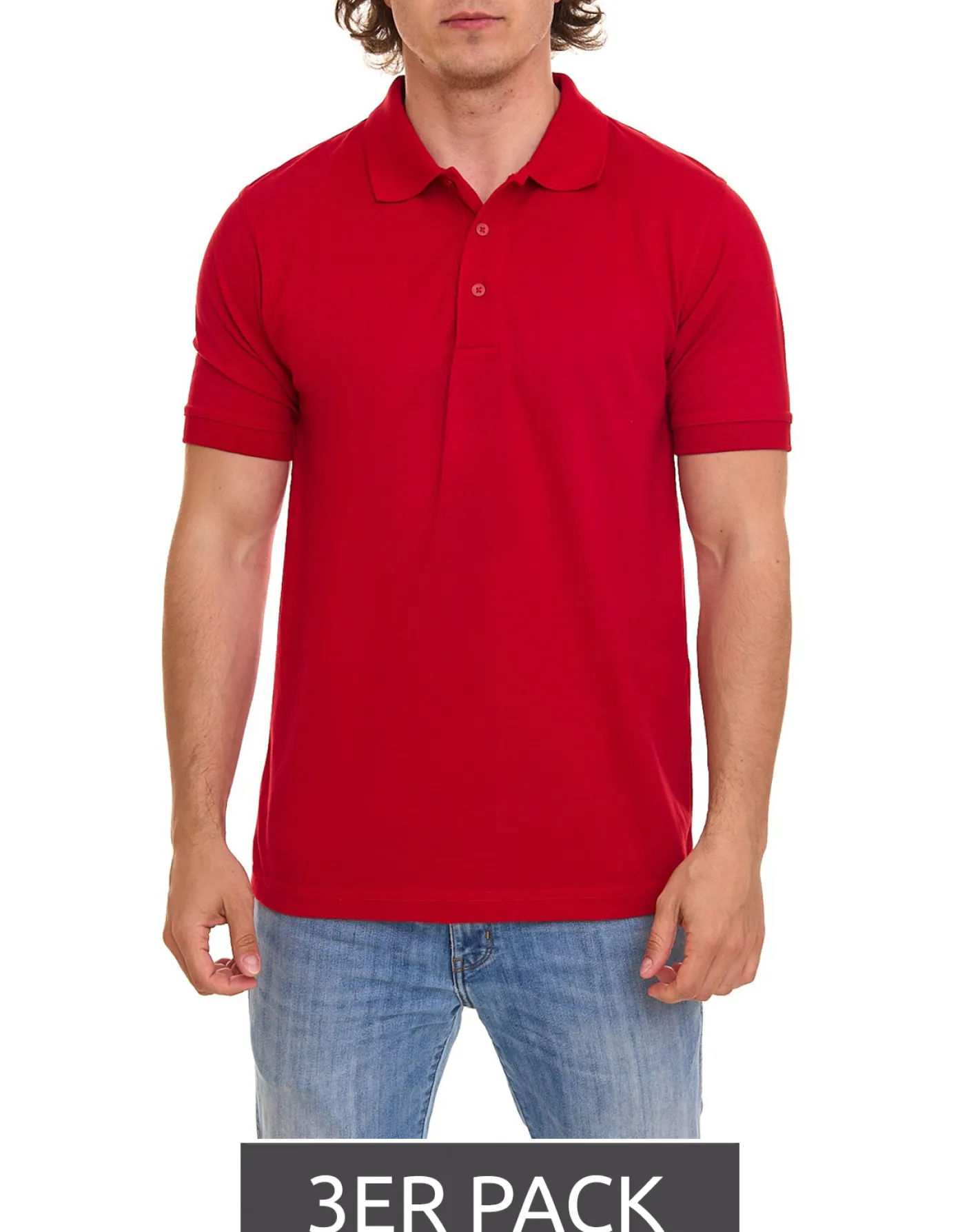 Hemden & Poloshirts*Regatta 3er Pack Professional Herren Polo-Hemd mit Baumwolle nachhaltiges Poloshirt im Sparpack TRS143 42D Rot
