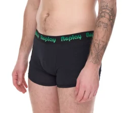 Unterwäsche|Boxershorts*REPLAY 2er Pack Herren Retro Boxershorts Baumwoll-Unterwäsche I101189 N195 Schwarz/Grau