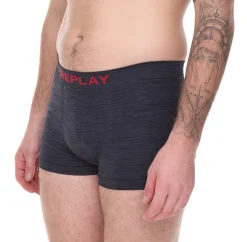 Unterwäsche|Boxershorts*REPLAY 2er Pack Herren Retro Boxershorts Enge-Unterwäsche I101113 N093 Grau/Rot