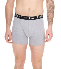 Unterwäsche|Boxershorts*REPLAY 3er Pack Herren Retro Boxershorts Baumwoll-Unterwäsche I101102-002 N176 Schwarz/Grau/Rot