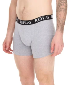 Unterwäsche|Boxershorts*REPLAY 3er Pack Herren Retro Boxershorts Baumwoll-Unterwäsche I101102-002 N176 Schwarz/Grau/Rot