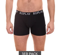 Unterwäsche|Boxershorts*REPLAY 3er Pack Herren Retro Boxershorts Baumwoll-Unterwäsche I101102-002 N011 Schwarz