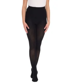 Strümpfe & Socken|Große Größen*ROGO 2er Pack X LAVANA Damen Baumwoll-Strumpfhose bequeme Strumpf-Hose 542819 Schwarz/Grau oder Schwarz/Lila