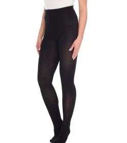 Strümpfe & Socken|Große Größen*ROGO 2er Pack X LAVANA Damen Baumwoll-Strumpfhose bequeme Strumpf-Hose 542819 Schwarz/Grau oder Schwarz/Lila