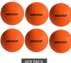 Sportausrüstung|Ballsport*SCOOP 6er Pack X-Treme Hockey Street-Balls mit Dimple-Design Hockeyball Sport-Ausrüstung NI266444 Orange