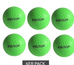 Sportausrüstung|Ballsport*SCOOP 6er Pack X-Treme Hockey Street-Balls mit Dimple-Design Hockeyball Sport-Ausrüstung NL266445 Grün