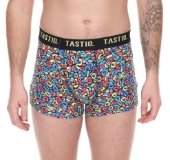 Unterwäsche|Boxershorts*TASTIQ 3er Pack Herren Boxershorts mit Müsli-Print Baumwoll-Unterhose im stylischer Cerealien-Geschenkbox Unterwäsche Tas/1/BCX3/CER Schwarz/Bunt