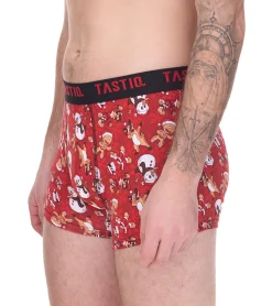 Unterwäsche|Boxershorts*TASTIQ 5er Pack Herren Boxershorts in Geschenkbox mit Weihnachts-Print Baumwoll-Unterhose Tas/1/BCX5/XMAS Schwarz/Bunt