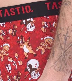 Unterwäsche|Boxershorts*TASTIQ 5er Pack Herren Boxershorts in Geschenkbox mit Weihnachts-Print Baumwoll-Unterhose Tas/1/BCX5/XMAS Schwarz/Bunt