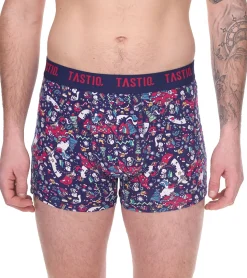 Unterwäsche|Boxershorts*TASTIQ 5er Pack Herren Boxershorts in Geschenkbox mit Weihnachts-Print Baumwoll-Unterhose Tas/1/BCX5/XMAS Schwarz/Bunt