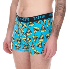 Unterwäsche|Boxershorts*TASTIQ 3er Pack Herren Boxershorts mit Pizza- / US-Dollar- oder Müsli-Print Baumwoll-Unterhose in Geschenkbox Unterwäsche Tas/1/BCX3 Schwarz/Blau/Grün/Gelb