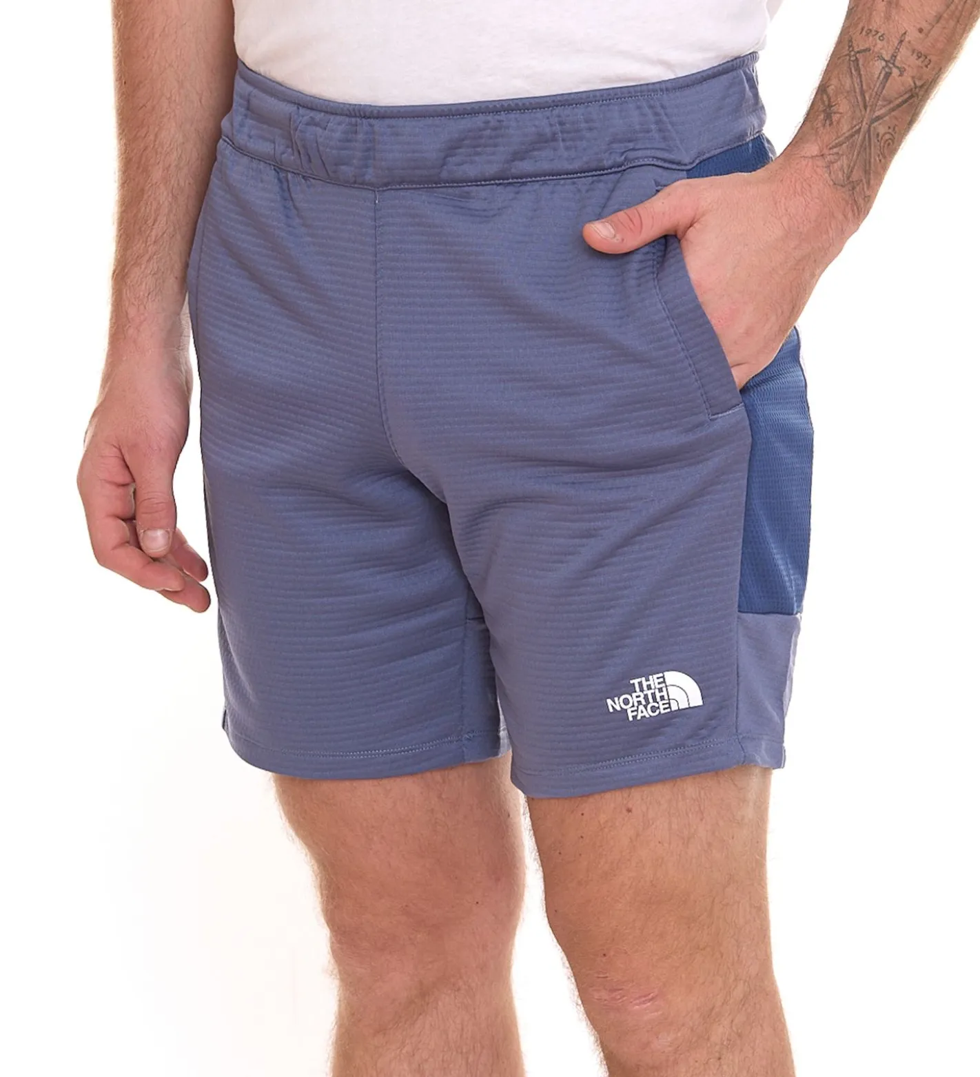 Shorts & Bermudas*THE NORTH FACE 2er Pack Mountain Athletics Herren Fleece-Shorts sportliche Sommer-Hose mit Eingriffstaschen NF0A82300EA1 Blau