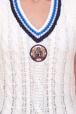 Sweater & Pullover*Tom Tailor 2er Pack Cable Damen Pullunder mit Zopfstrick 19092600 Wollweiß