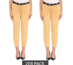 Hosen & Jeans*Tom Tailor 2er Pack Damen Chino-Hose stylische Alltags-Hose mit Gürtel 46246404 Beige