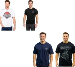 T-Shirts & Tank Tops*U.S. SPORT AMERICA 2er Pack Herren T-Shirt Basic Baumwoll-Shirt Rundhals-Shirt Kurzarm Schwarz/Weiß oder Schwarz/Blau