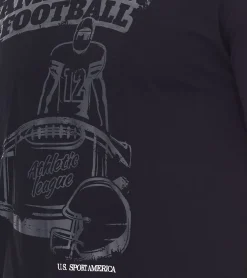 T-Shirts & Tank Tops*U.S. SPORT AMERICA 2er Pack Herren T-Shirt Basic Baumwoll-Shirt Rundhals-Shirt Kurzarm Blau/Schwarz