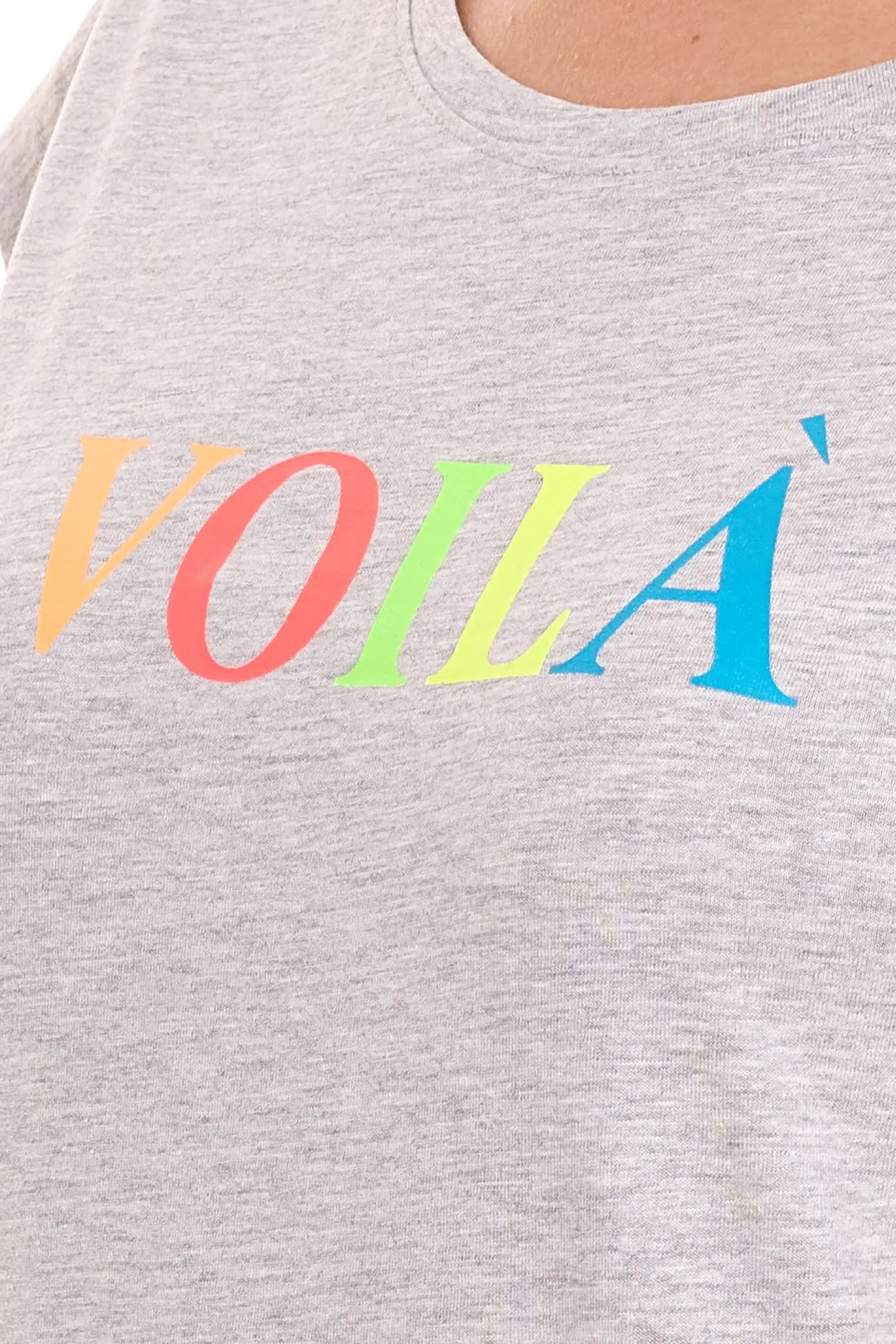 Tops & T-Shirts*AjC 2er Set Damen T-Shirt Rundhals-Shirt Baumwoll-Shirt Kurzarm-Shirt 71333114 Grau/Rosa