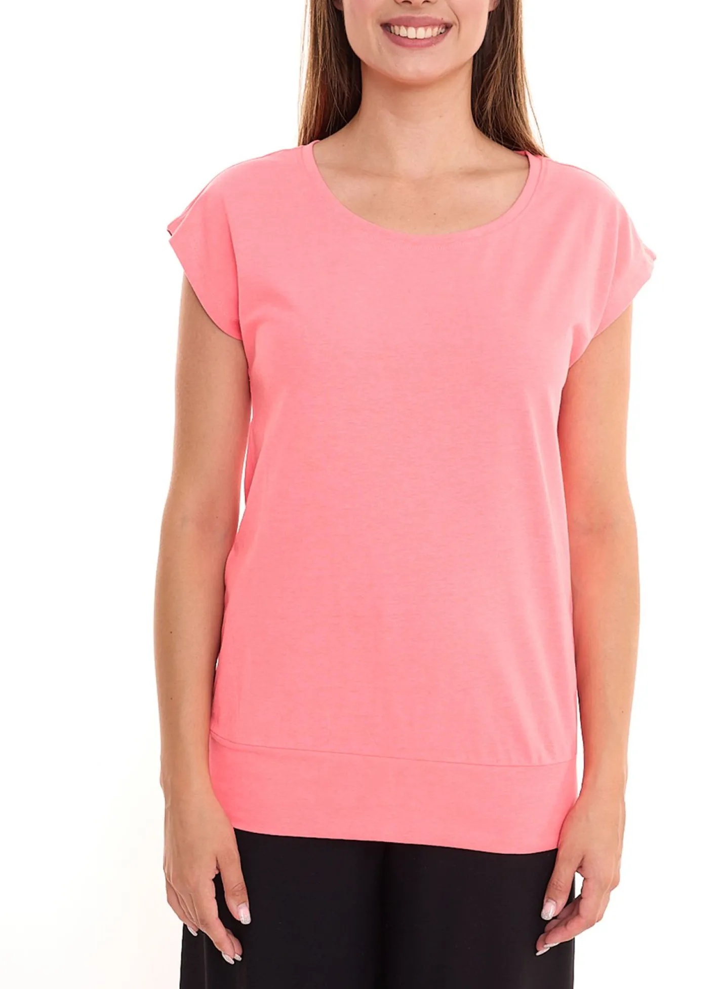 Tops & T-Shirts*AjC 2er Set Damen T-Shirt Rundhals-Shirt Baumwoll-Shirt Kurzarm-Shirt 71333114 Grau/Rosa