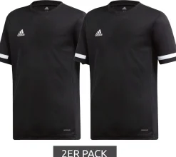 Sportoberbekleidung|T-Shirts & Tank Tops*adidas 2er Sparpack T19 SS Kinder Sport-Trikot mit CLIMALITE-Technologie Trainings-Shirt Jungen & Mädchen DW6791 Schwarz