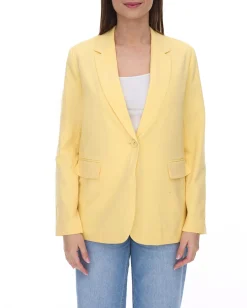 Blazer & Sakko*AjC 2er Sparpack Damen Blazer hüftlanger Boyfriend-Blazer mit Innenfutter und Ein-Knopf-Verschluss 53438757 Gelb