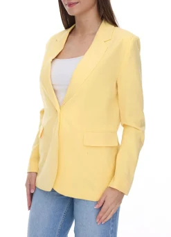 Blazer & Sakko*AjC 2er Sparpack Damen Blazer hüftlanger Boyfriend-Blazer mit Innenfutter und Ein-Knopf-Verschluss 53438757 Gelb