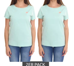 Tops & T-Shirts*AjC 2er Sparpack Damen T-Shirt mit Vista Al Mar Rücken-Print kurzärmliges Sommer-Shirt 35732517 Mint-Grün