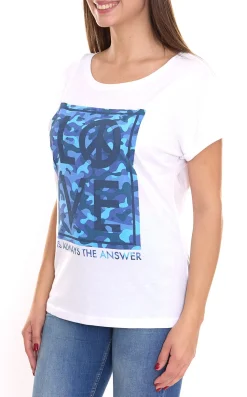 Tops & T-Shirts*AjC 2er Sparpack Damen T-Shirt mit verschiedenen Prints kurzärmliges Sommer-Shirt Baumwolle Mint, Rosa oder Weiß