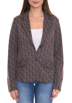 Blazer & Sakko*Aniston 2er Sparpack CASUALS Damen Blazer Kurz-Jacke mit Knöpfen 56919808 Grün/Braun