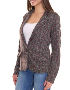 Blazer & Sakko*Aniston 2er Sparpack CASUALS Damen Blazer Kurz-Jacke mit Knöpfen 56919808 Grün/Braun