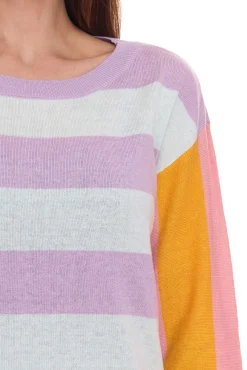 Sweater & Pullover*Aniston 2er Sparpack CASUAL Pullover stylischer Damen Strick-Pullover im Colourblock-Look 51008313 Violett/Bunt