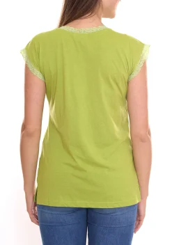 Tops & T-Shirts*BOYSEN´S 2er Sparpack BOYSEN`S Damen Top mit Spitzendetails Kurzarm-Shirt 34323651 Grün