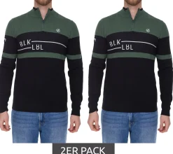Pullover & Sweater|Sportoberbekleidung*DARE 2b 2er Sparpack Outgoing II Herren Sweatshirt Troyer mit antibakterieller Geruchskontrolle Pullover DMK312_P7T Schwarz/Gün