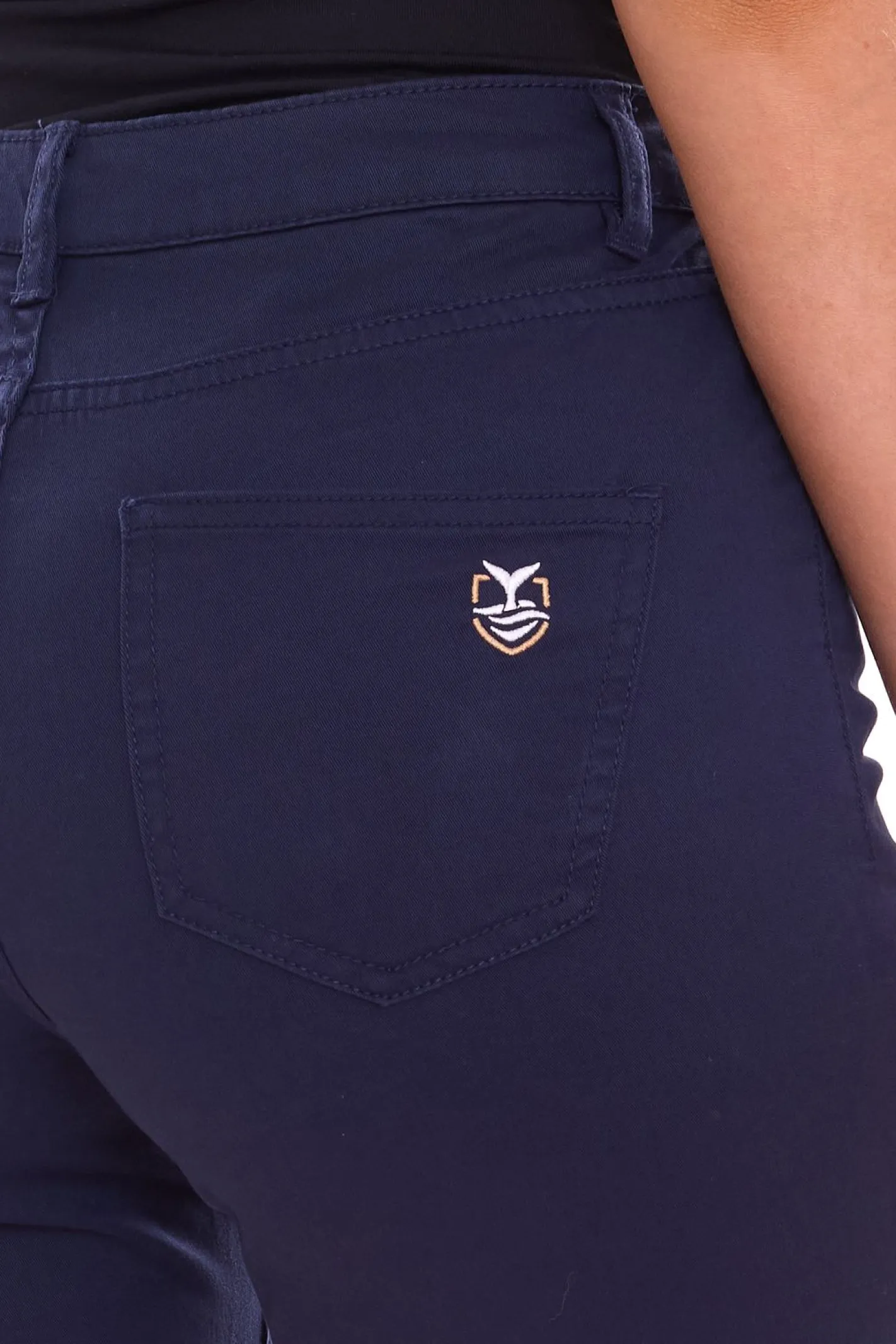 Hosen & Jeans*DELMAO 2er Sparpack Damen Sommer-Hose stylische Baumwoll-Hose Knielang 61966429 Blau