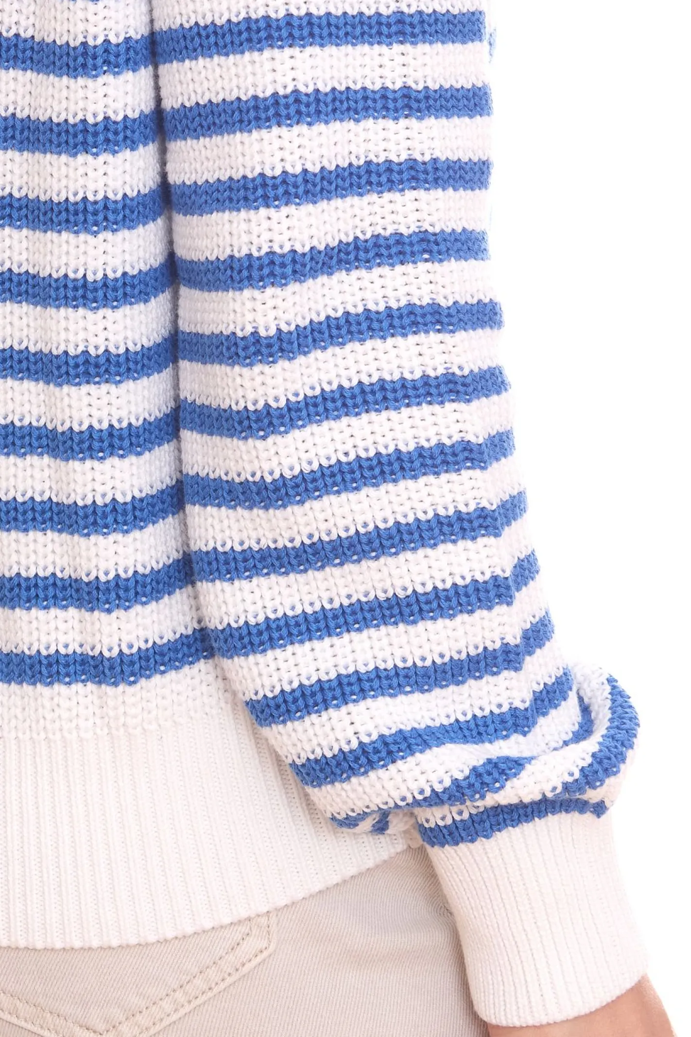 Strickjacken & Cardigans*DELMAO 2er Sparpack Damen Strickjacke gestreift Feinstrick-Cardigan 46338846 Weiß/Blau