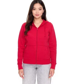 Große Größen|Sweater & Pullover*Elevate 2er Sparpack Theron Damen Sweat-Jacke mit 240 g/m2 Baumwoll-Sweater Kapuzen-Pullover Hoodie 3823025 Rot