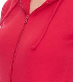 Große Größen|Sweater & Pullover*Elevate 2er Sparpack Theron Damen Sweat-Jacke mit 240 g/m2 Baumwoll-Sweater Kapuzen-Pullover Hoodie 3823025 Rot