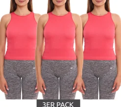 Tops & T-Shirts*FAYN SPORTS 3er Sparpack Seamless Damen Crop Top atmungsaktives und schweißtransportierendes Sport-Shirt 54560720 Rosa