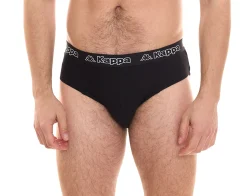 Unterwäsche|Boxershorts*Kappa 6er Sparpack Herren Slip mit Baumwoll-Stretch Unterwäsche mit Logobund Unterhose 711167 Schwarz, Blau oder Grau