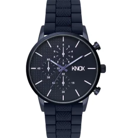 Herrenuhren|Herrenuhren*KNOX 2er Sparpack Herren Armband-Uhr analoge Quarz-Uhr mit Silikon-Armband 41mm 01 Navy