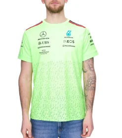 T-Shirts & Tank Tops*Mercedes-Benz 3er Sparpack AMG Petronas F1 Herren T-Shirt mit Sponsoren-Logos Kurzarm-Shirt 701223440 001 Neon-Grün