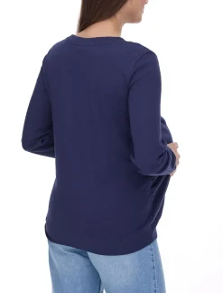 Sweater & Pullover*neun 9 monate 2er Sparpack Damen schlichtes Schwangerschafts-Shirt Umstands-Mode 58374154 Dunkelblau