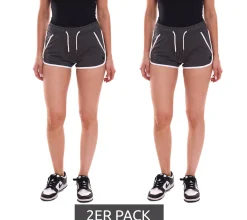 Shorts & Bermudas*OCEAN SPORTSWEAR 2er Sparpack Damen Sweat-Shorts kurze Hose mit seitlichen Eingriffstaschen 99736902 Dunkelgrau