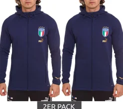 Ballsport|Jacken & Mäntel*PUMA 2er Sparpack FIGC Coach Herren Sweat-Jacke Trainings-Jacke Italien Fanwear 767108 13 Dunkelblau