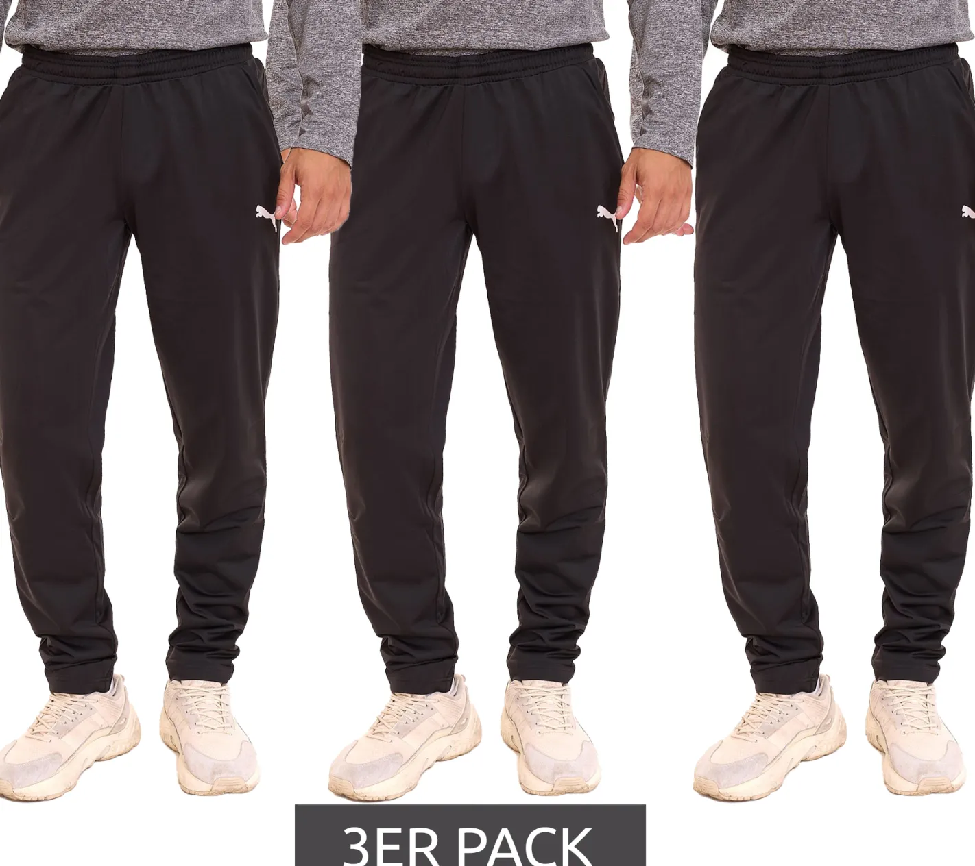 Sportunterbekleidung|Jogginghosen & Fitnessmode*PUMA 3er Sparpack LIGA Training Pant Core Herren Trainings-Hose Jogginghose Fußball-Pants 655770 03 Schwarz